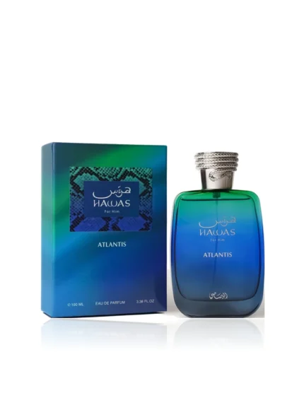 Rasasi Hawas Atlantis For Him EDP 100 ml con su caja